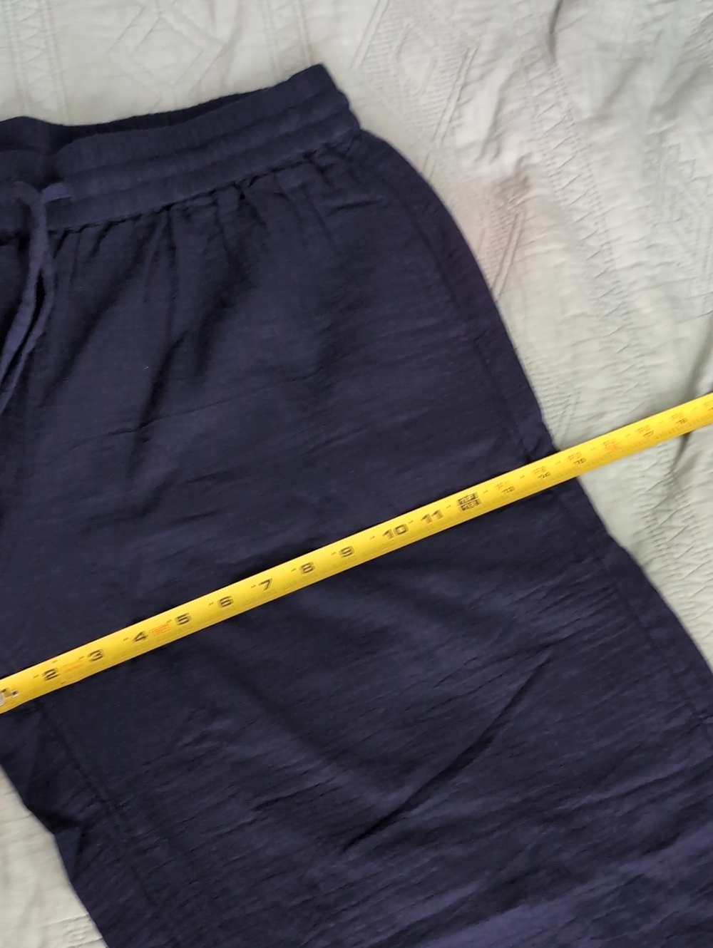 NWT Organic Coastal Double Gauze Split Hem Wide Leg Pant Size Large Navy Blue - Picture 11 of 12